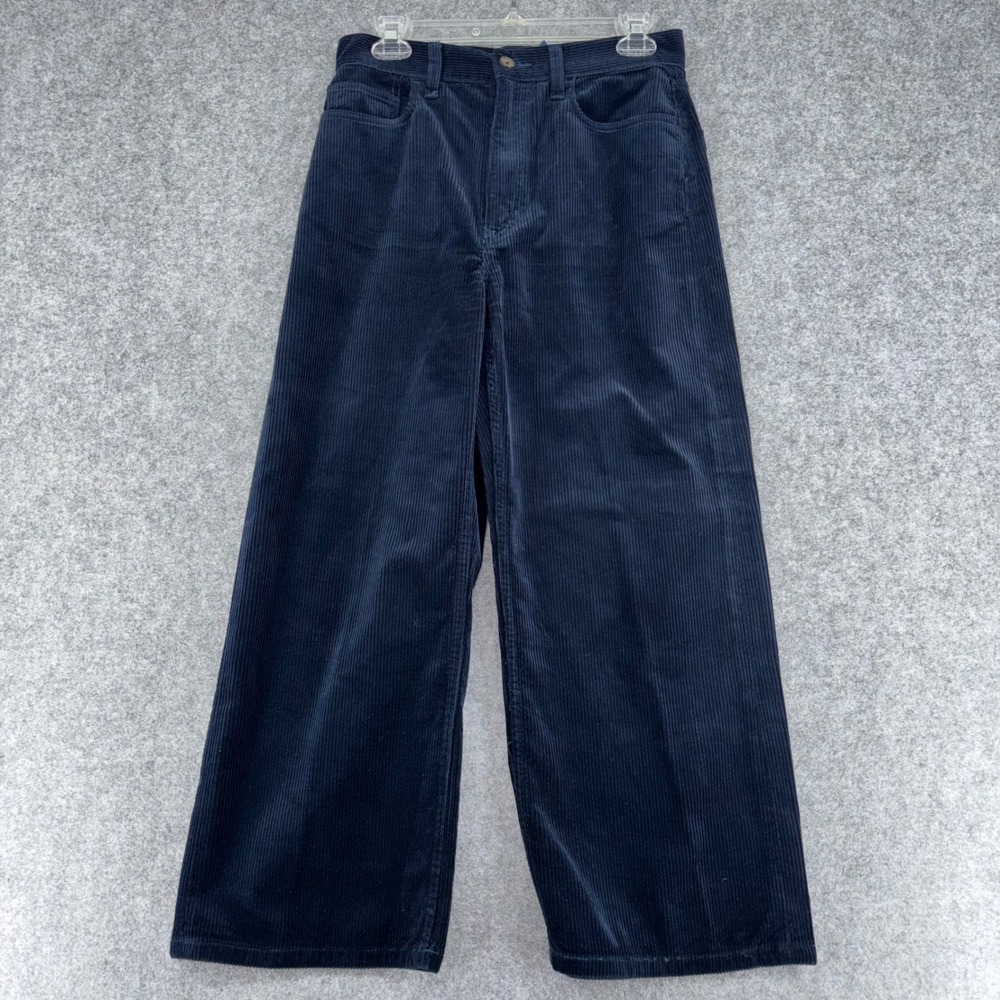 Polo Ralph Lauren Navy Blue Corduroy Wide Leg Pants High Rise Size 2 RN41381
